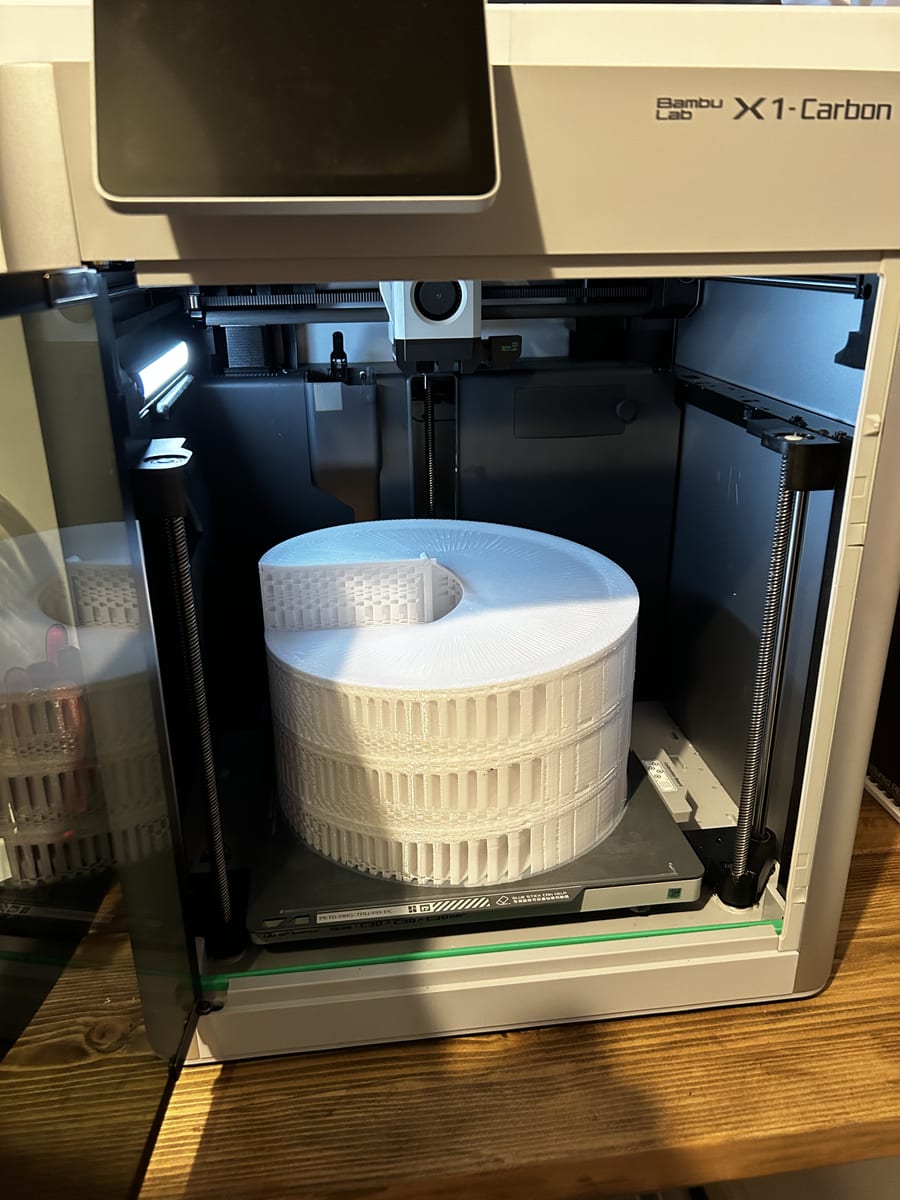 A printed part fresh off the bed